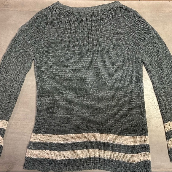 Easel Sweater Womens‎ Size Large Light Weight Stretchy Gray And Cream Boho - Picture 5 of 12